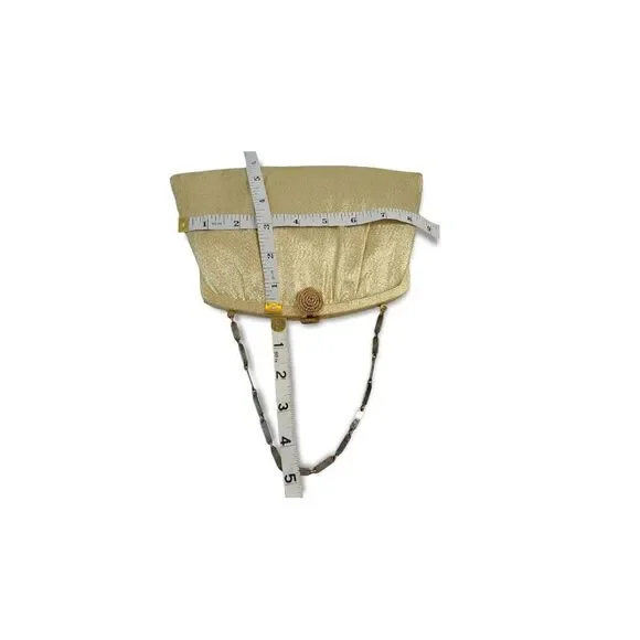 Harry Lavine Women's Gold Metalic Clutch Handbag W/ Chain Handles & Clasp Close. - Picture 13 of 14